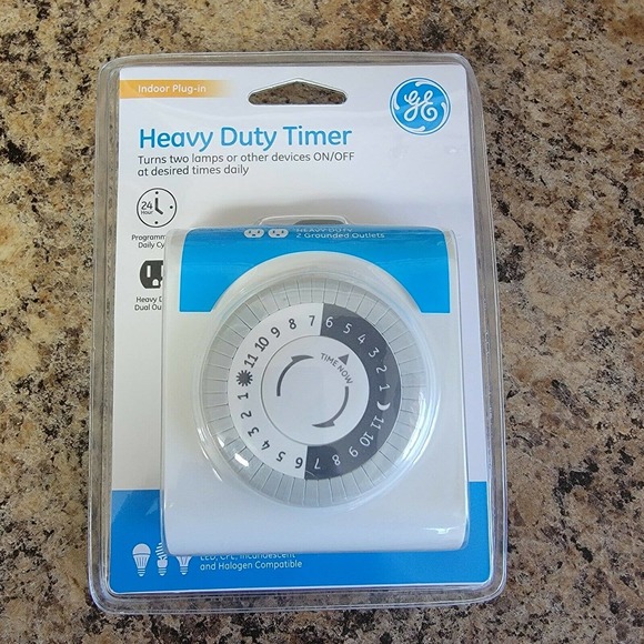 GE Other - GE 24-Hour Heavy Duty Timer for Indoors, Controls 2 devices, Model 5316-71